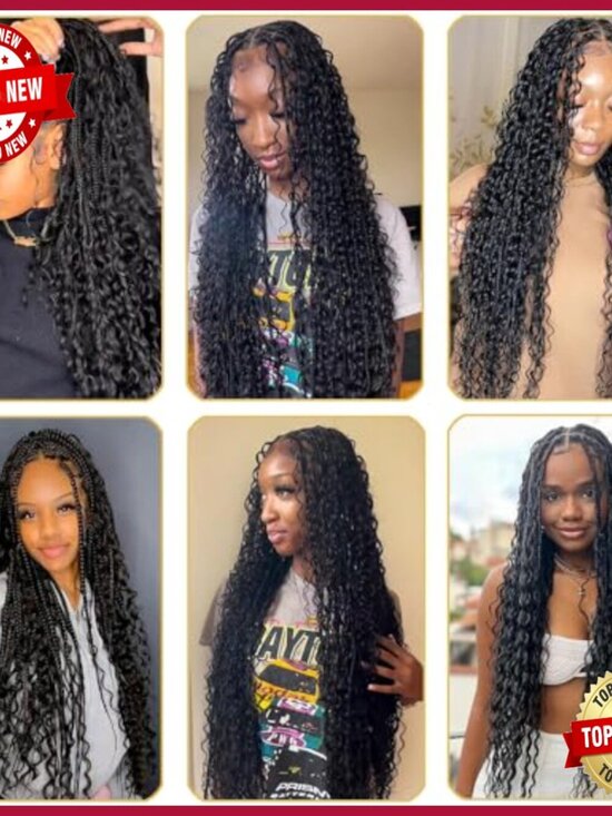 Human Hair Extensions for Knotless Braids, 100g Wet Wavy Bundles main image 5